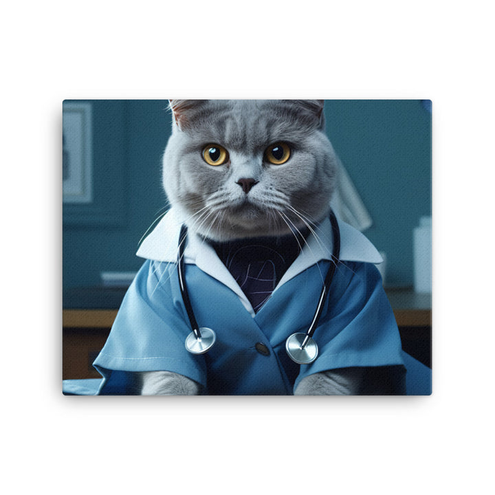 British Shorthair Doctor Canvas - PosterfyAI.com