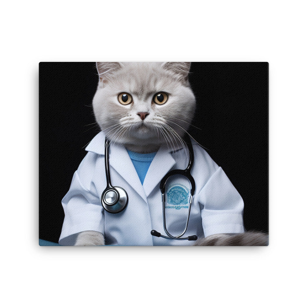 British Shorthair Doctor Canvas - PosterfyAI.com