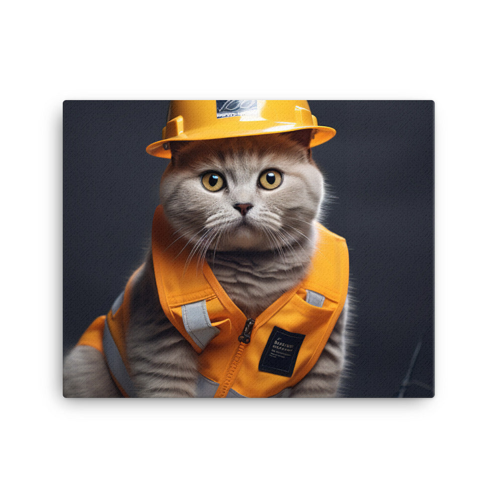 British Shorthair Contractor Canvas - PosterfyAI.com