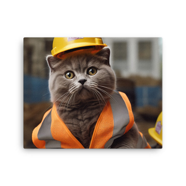 British Shorthair Contractor Canvas - PosterfyAI.com