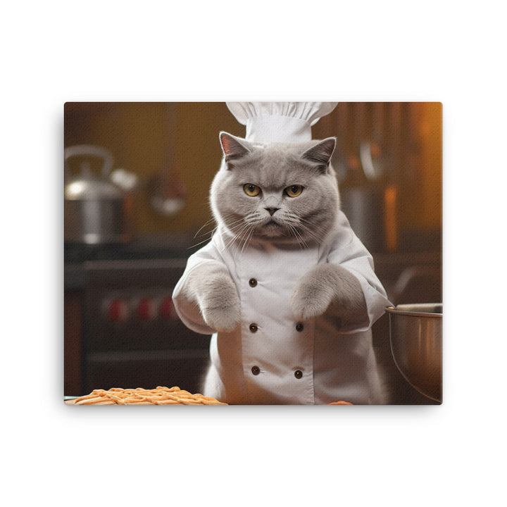 British Shorthair Chef Canvas - PosterfyAI.com