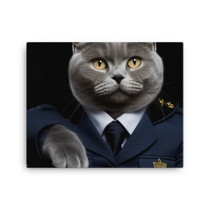 British Shorthair Cabin Crew Canvas - PosterfyAI.com