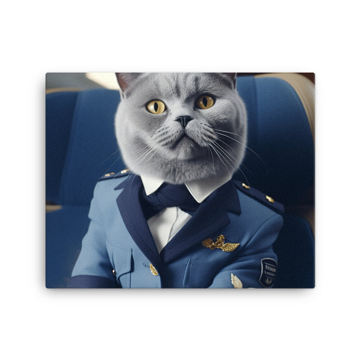 British Shorthair Cabin Crew Canvas - PosterfyAI.com