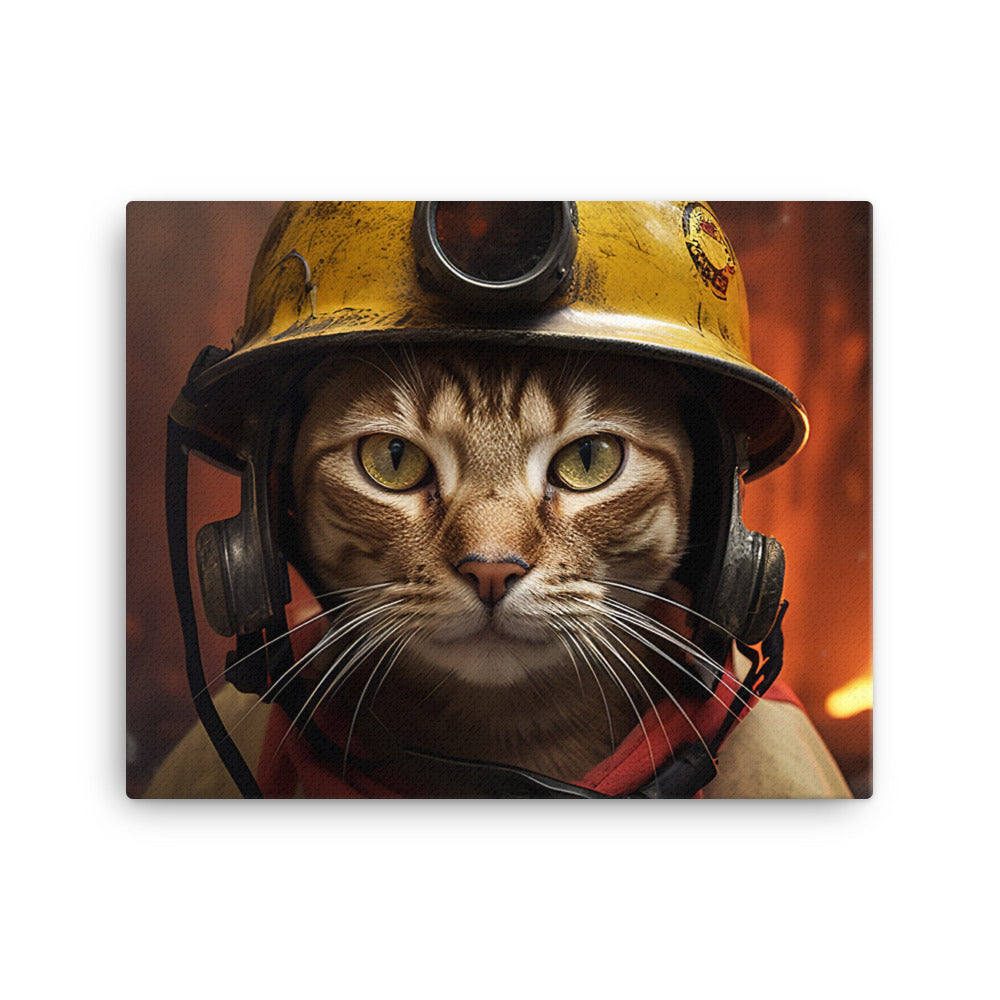 Abyssinian Firefighter Canvas - PosterfyAI.com