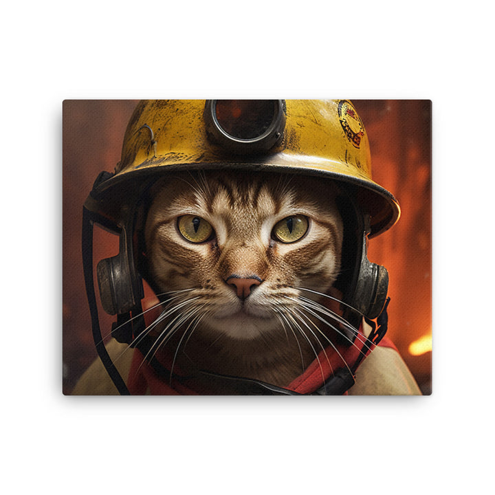 Abyssinian Firefighter Canvas - PosterfyAI.com