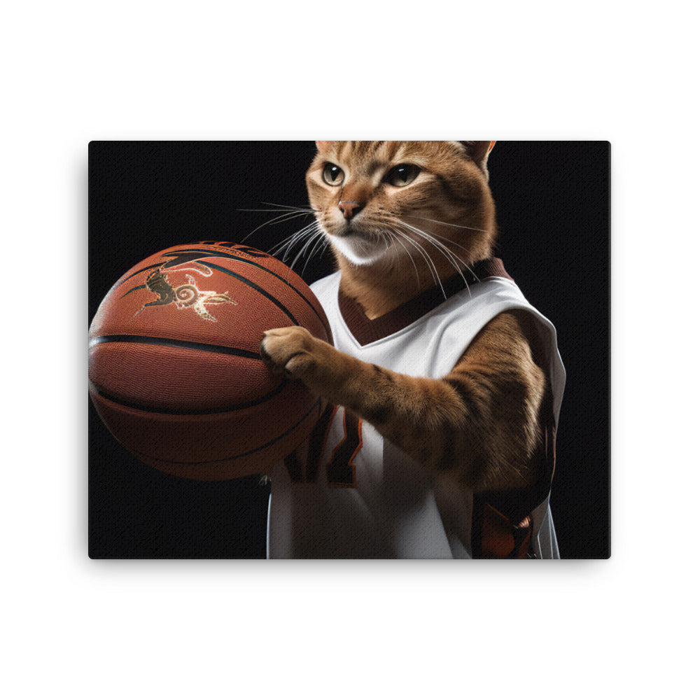 Abyssinian Basketball Player Canvas - PosterfyAI.com