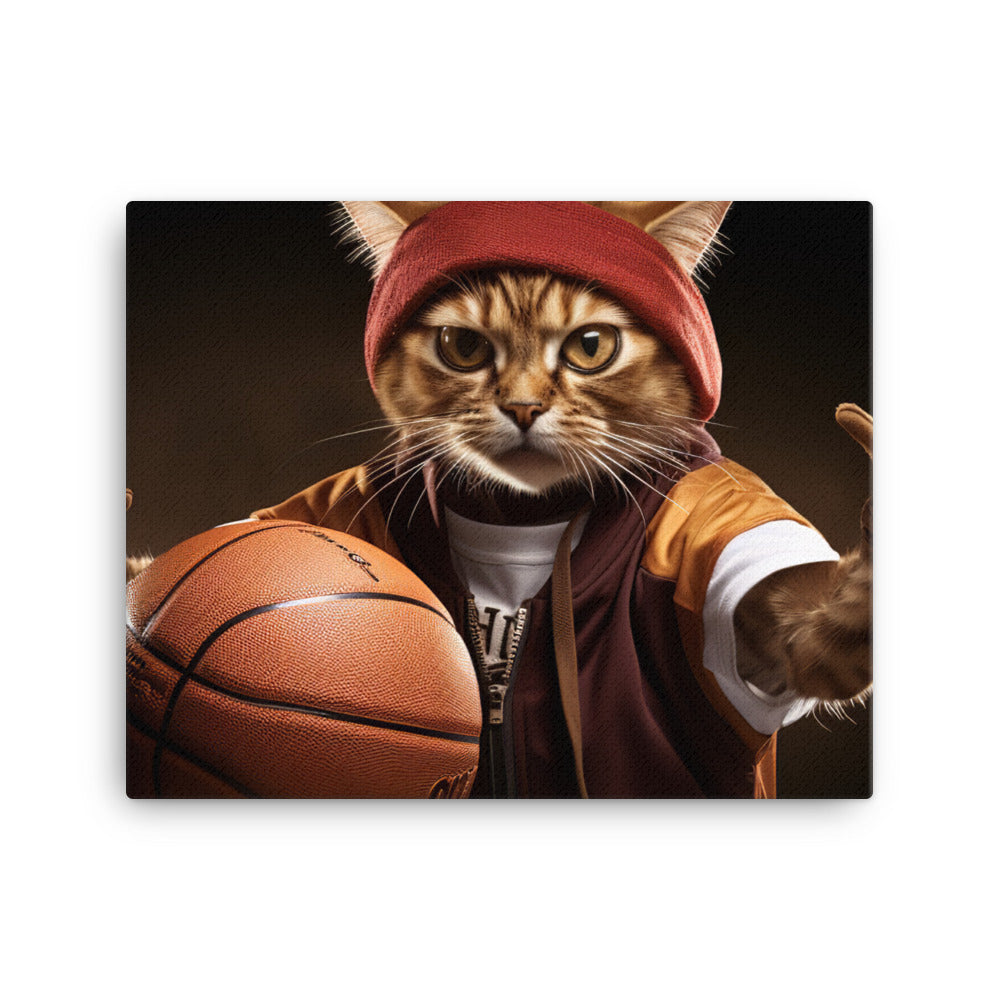 Abyssinian Basketball Player Canvas - PosterfyAI.com