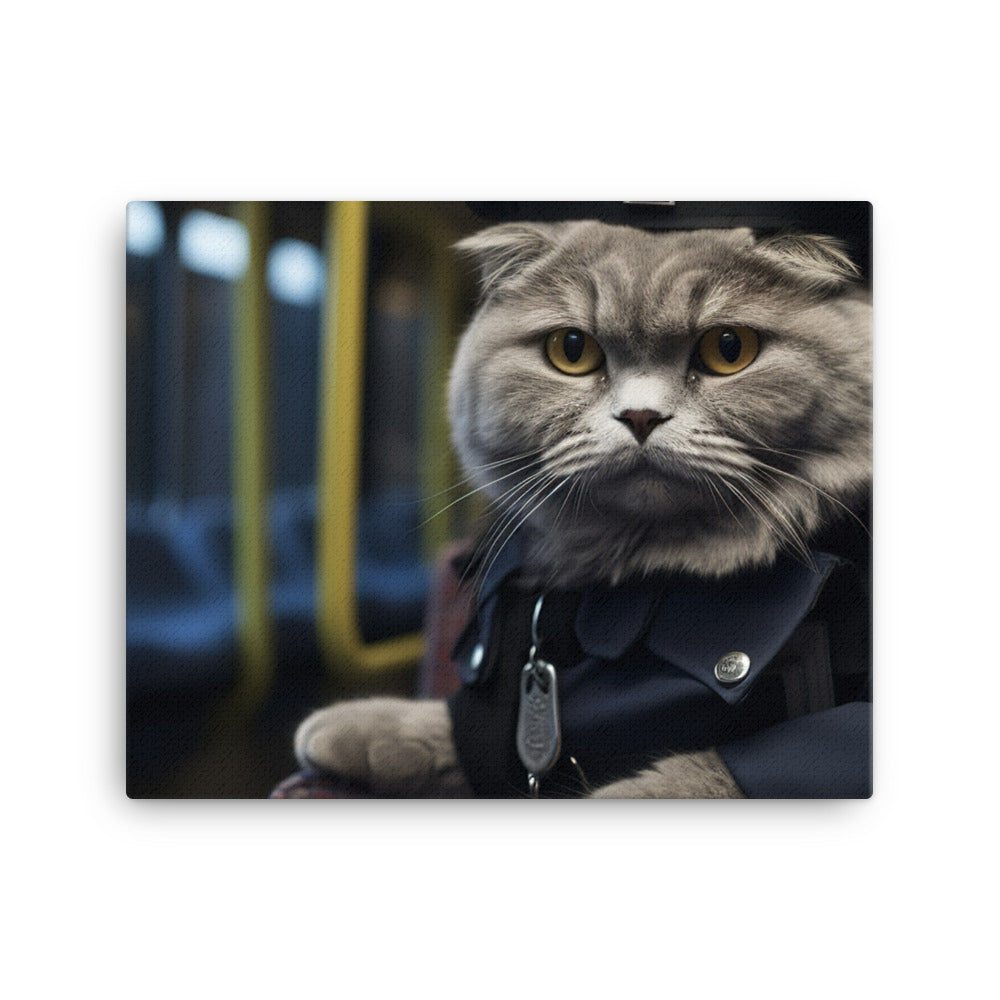 Scottish Fold Transit Operator Canvas - PosterfyAI.com