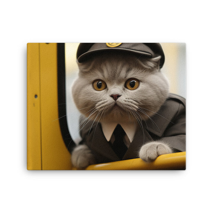 Scottish Fold Transit Operator Canvas - PosterfyAI.com