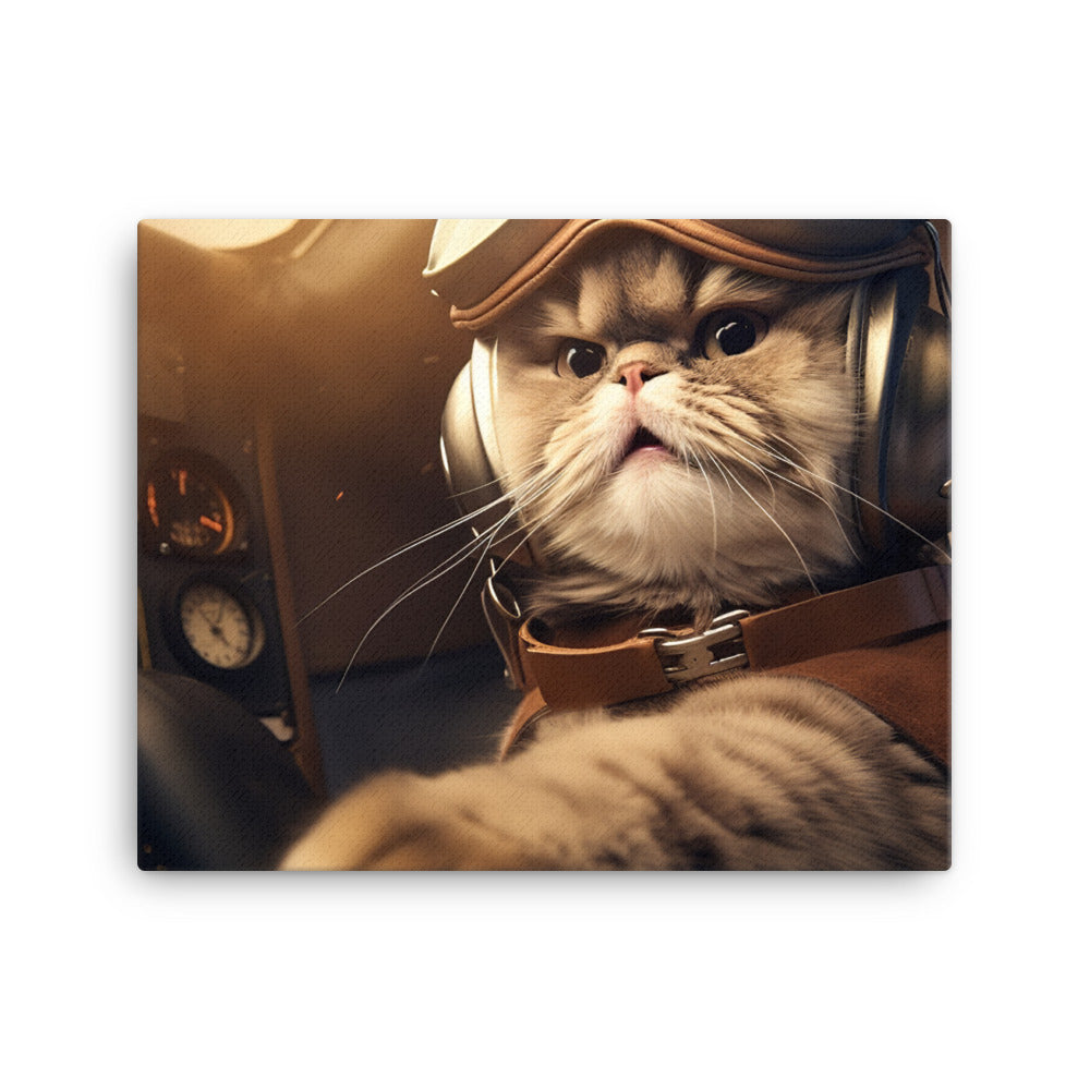 Scottish Fold Pilot Canvas - PosterfyAI.com