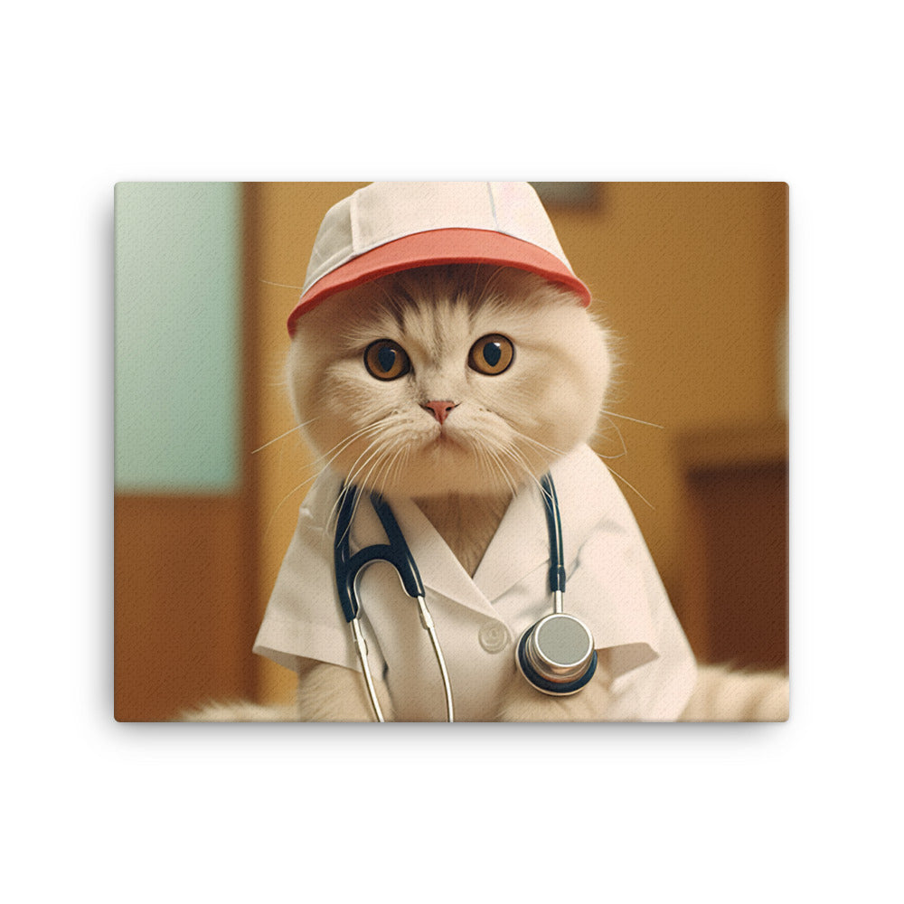 Scottish Fold Nurse Canvas - PosterfyAI.com