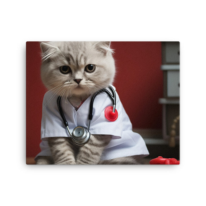 Scottish Fold Nurse Canvas - PosterfyAI.com