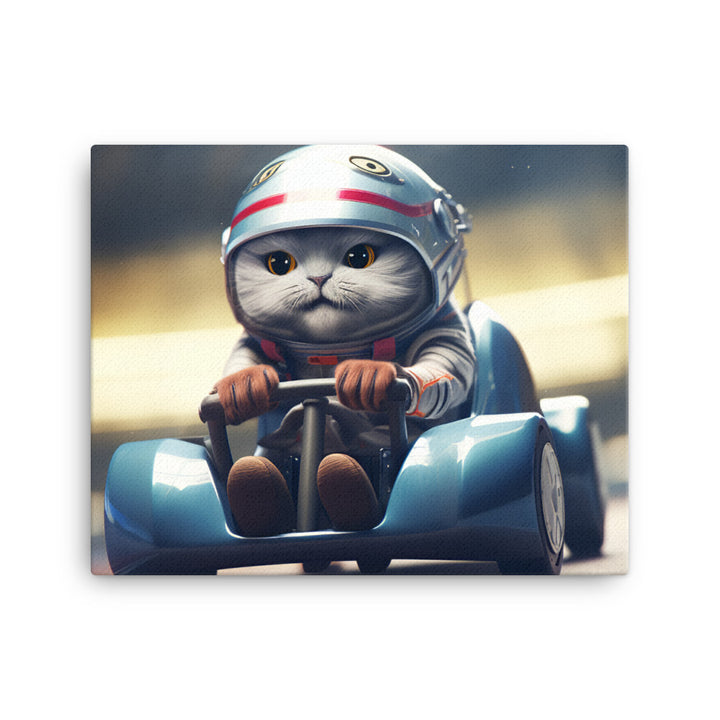 Scottish Fold Motorsport Athlete Canvas - PosterfyAI.com