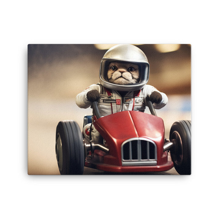 Scottish Fold Motorsport Athlete Canvas - PosterfyAI.com