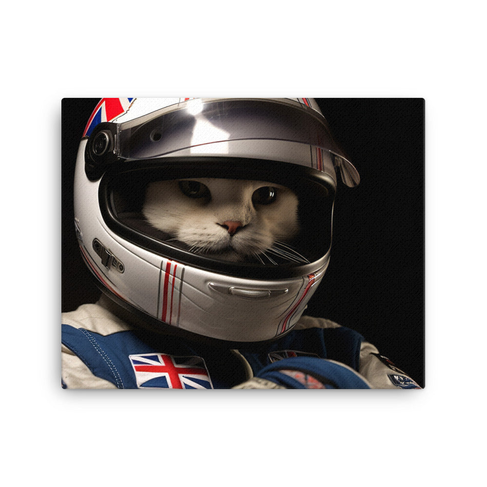 Scottish Fold Motorsport Athlete Canvas - PosterfyAI.com