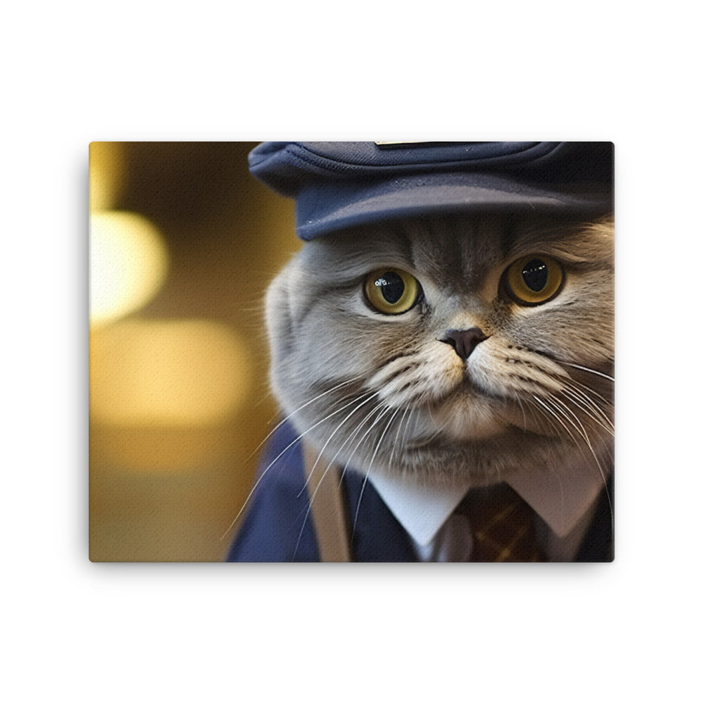 Scottish Fold Mail Carrier Canvas - PosterfyAI.com