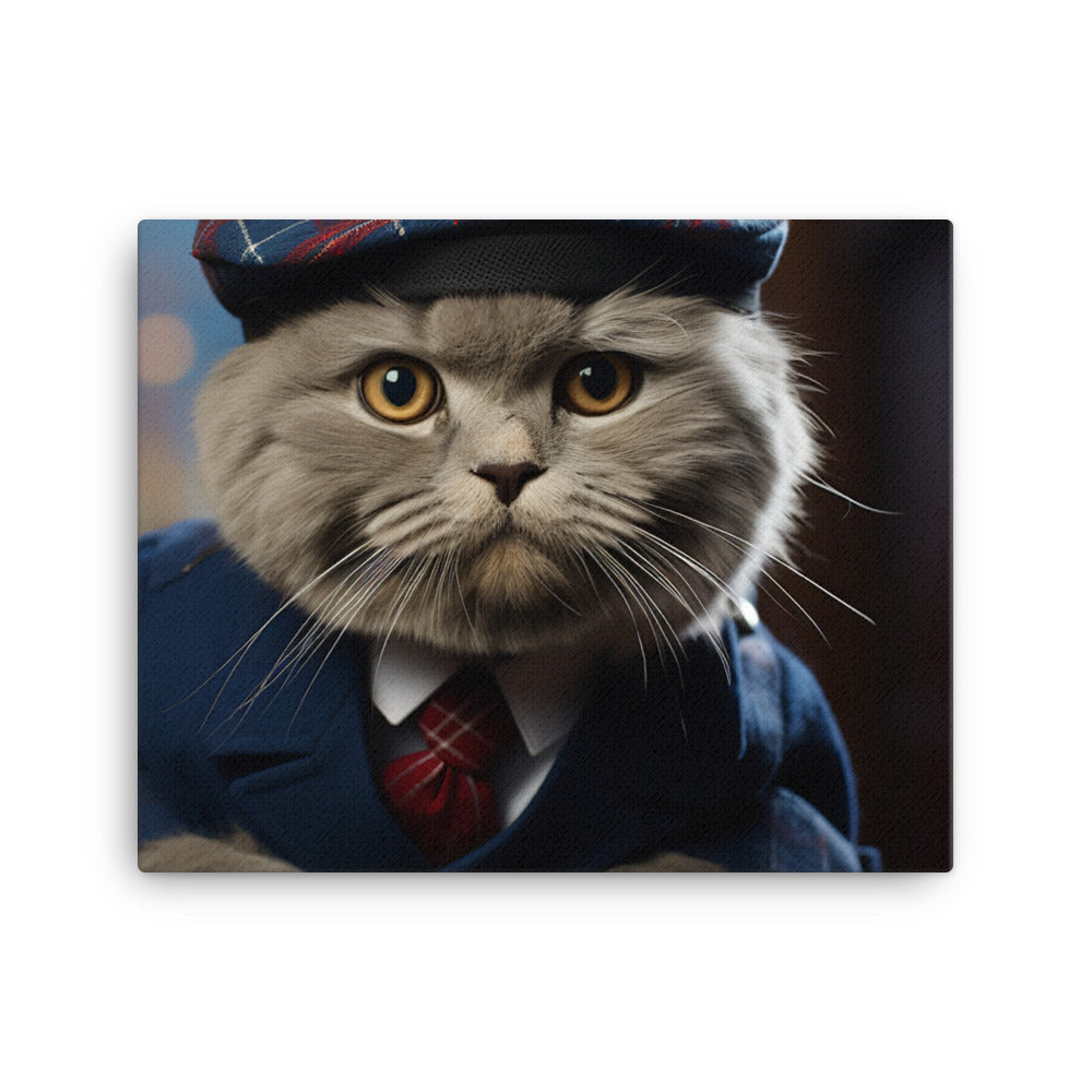 Scottish Fold Mail Carrier Canvas - PosterfyAI.com
