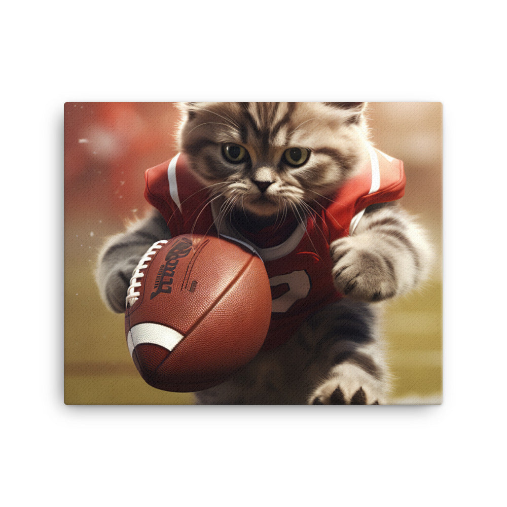 Scottish Fold Football Player Canvas - PosterfyAI.com