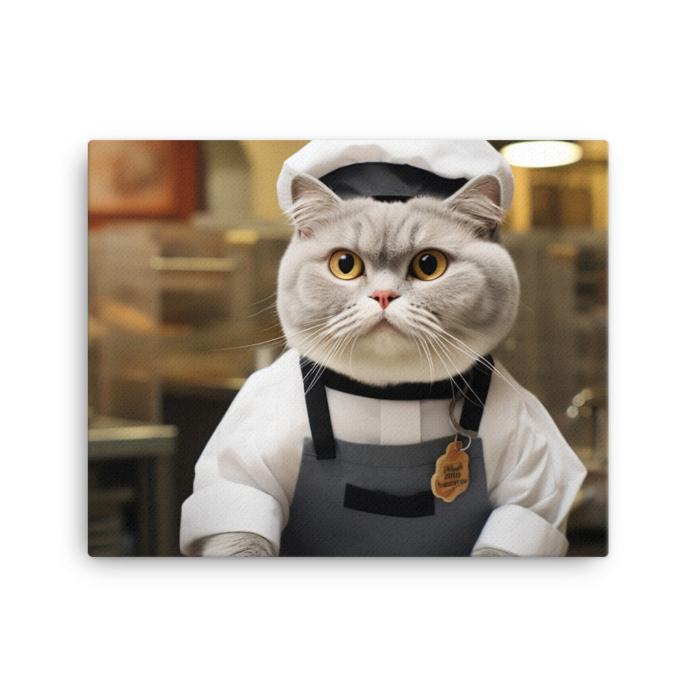 Scottish Fold Fast Food Crew Canvas - PosterfyAI.com