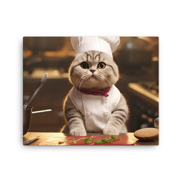 Scottish Fold Chef Canvas - PosterfyAI.com