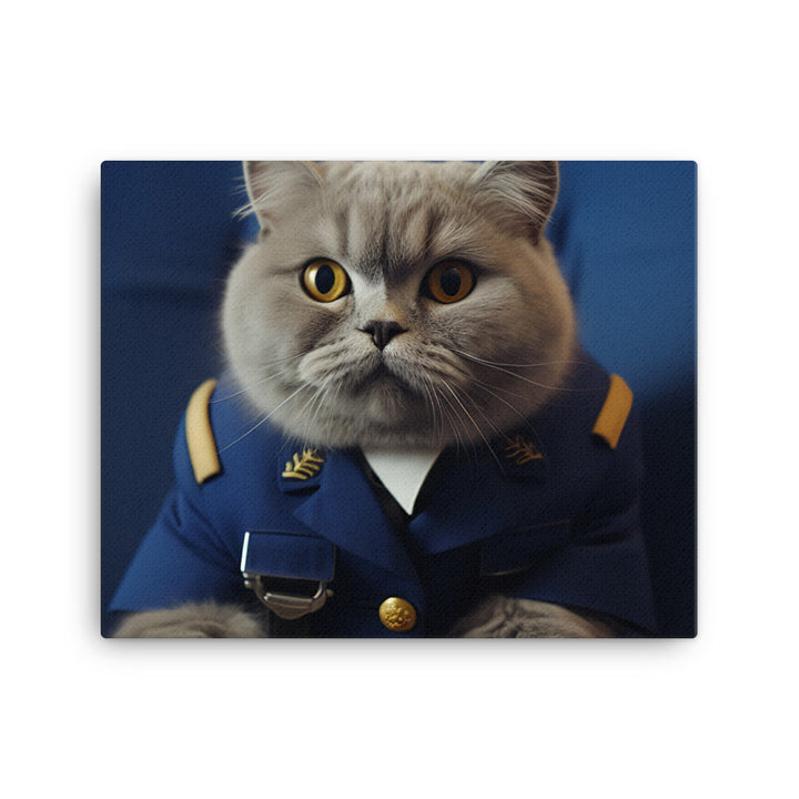 Scottish Fold Cabin Crew Canvas - PosterfyAI.com