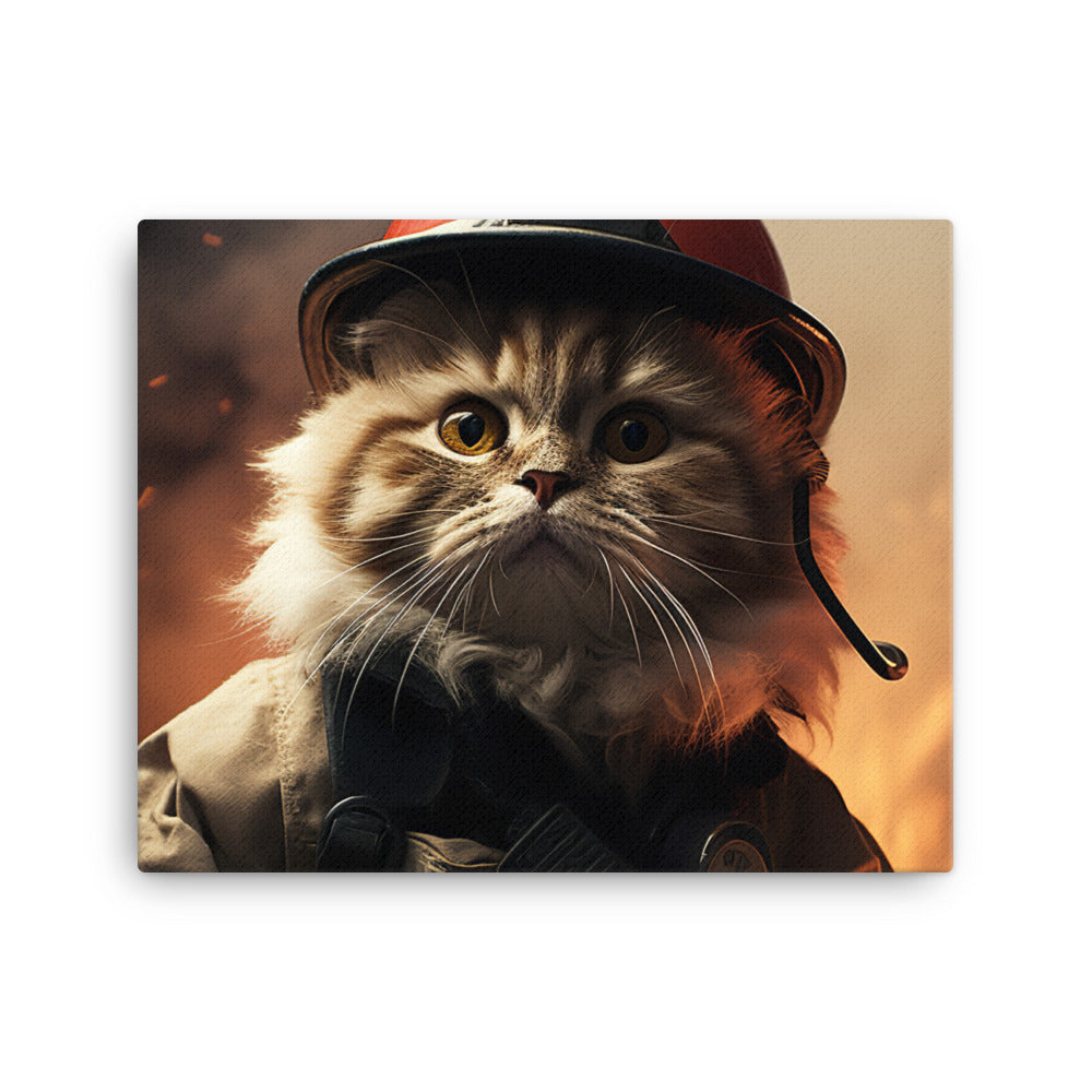 Persian Firefighter Canvas - PosterfyAI.com
