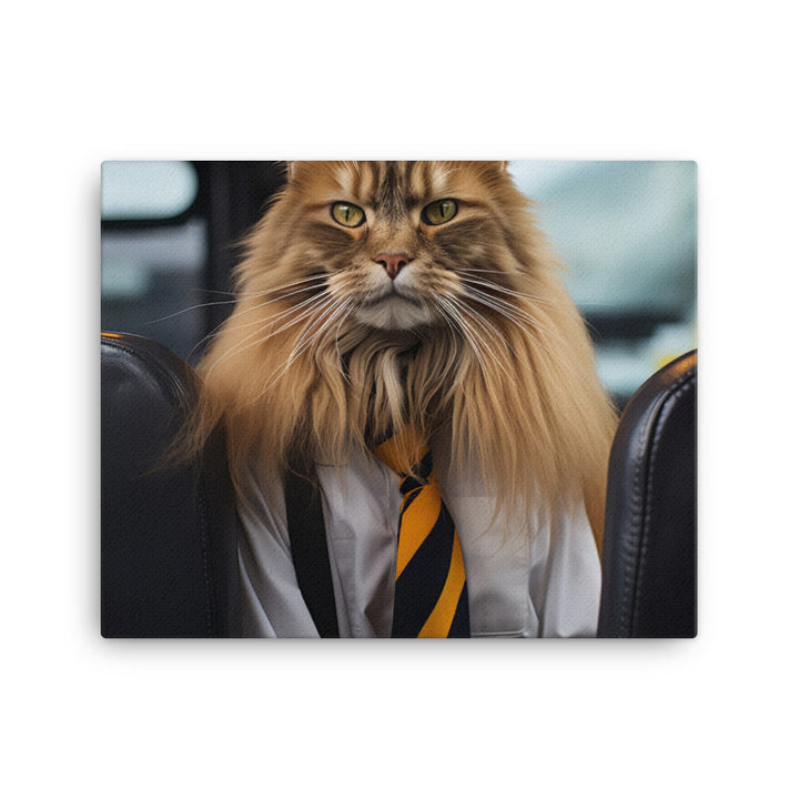 Maine Coon Transit Operator Canvas - PosterfyAI.com