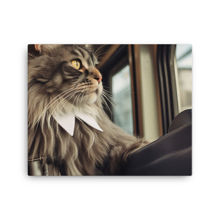 Maine Coon Transit Operator Canvas - PosterfyAI.com