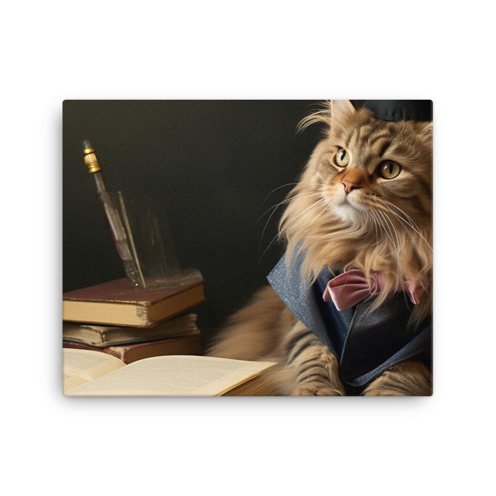 Maine Coon Student Canvas - PosterfyAI.com