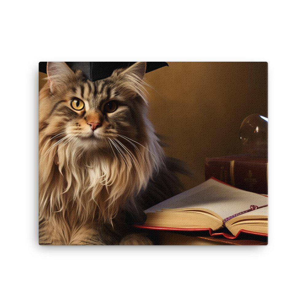 Maine Coon Student Canvas - PosterfyAI.com