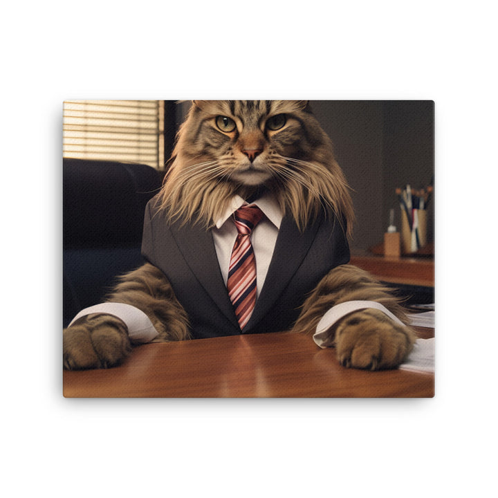 Maine Coon Sales Consultant Canvas - PosterfyAI.com