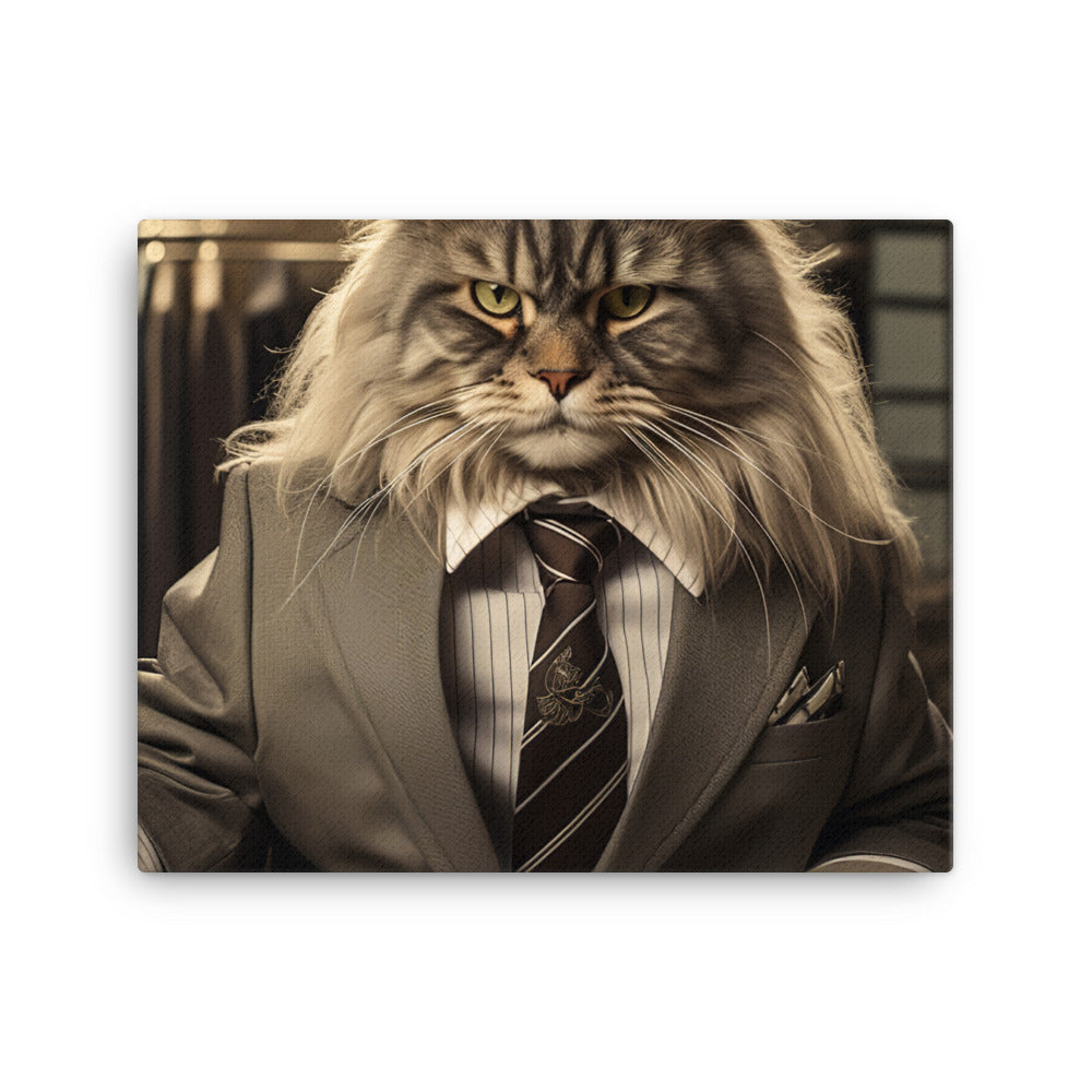 Maine Coon Sales Consultant Canvas - PosterfyAI.com