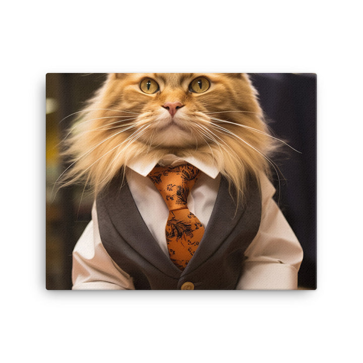 Maine Coon Sales Consultant Canvas - PosterfyAI.com