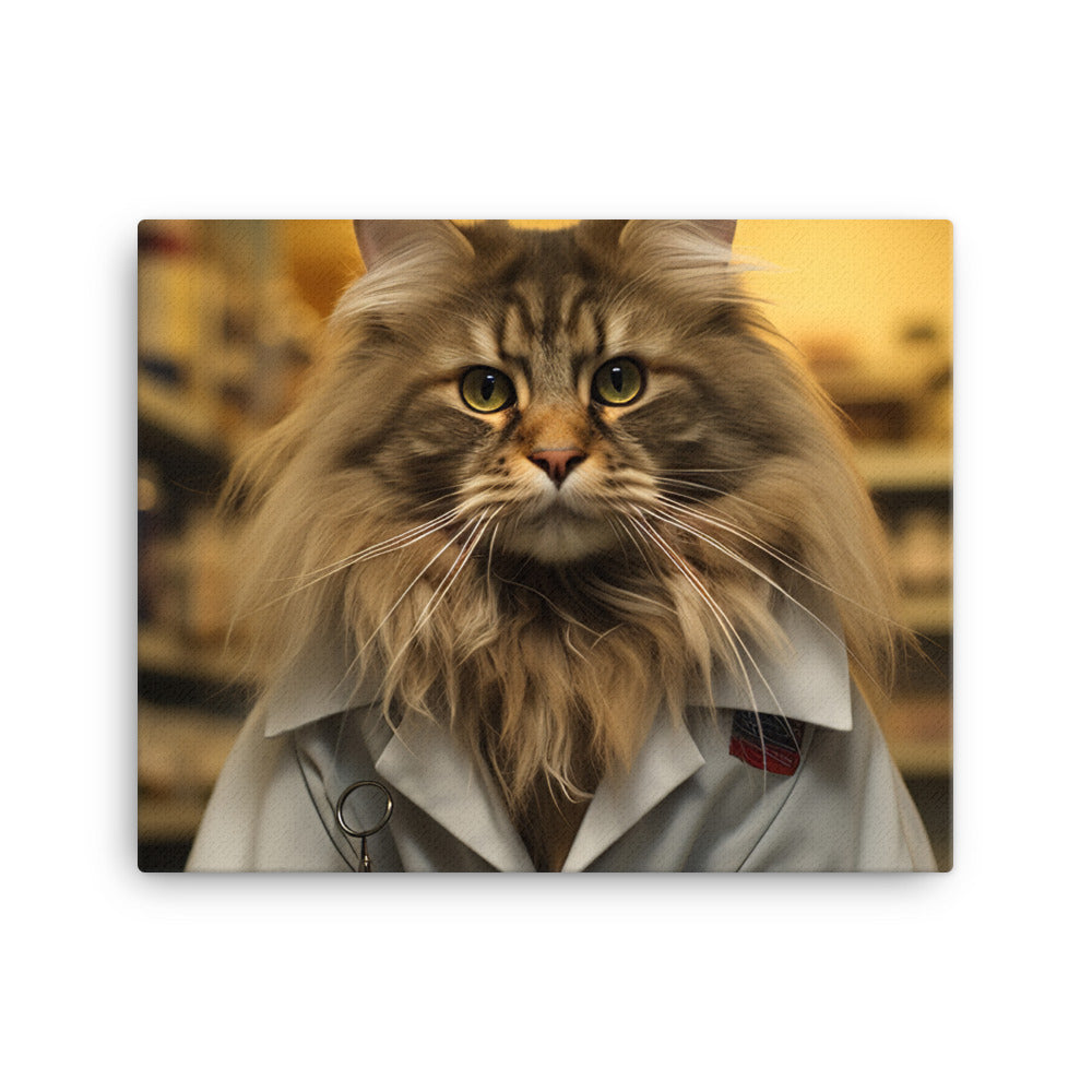 Maine Coon Pharmacist Canvas - PosterfyAI.com