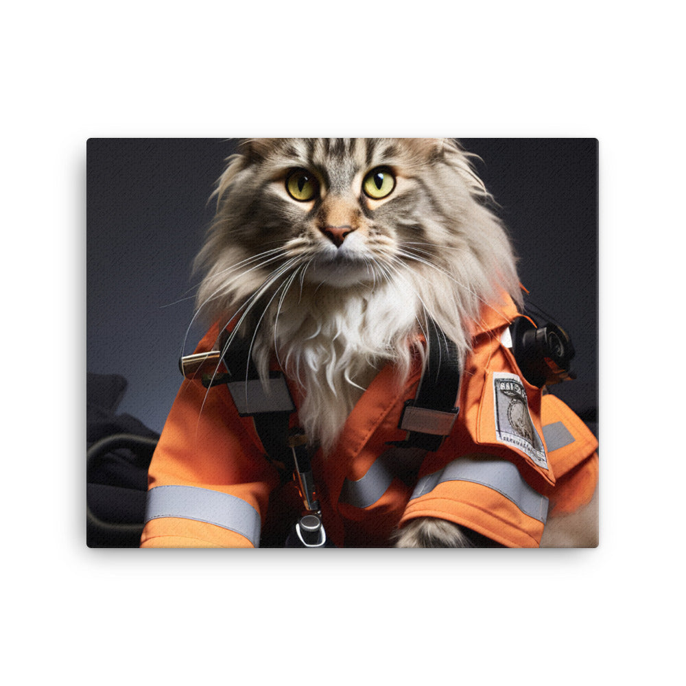 Maine Coon Paramedic Canvas - PosterfyAI.com