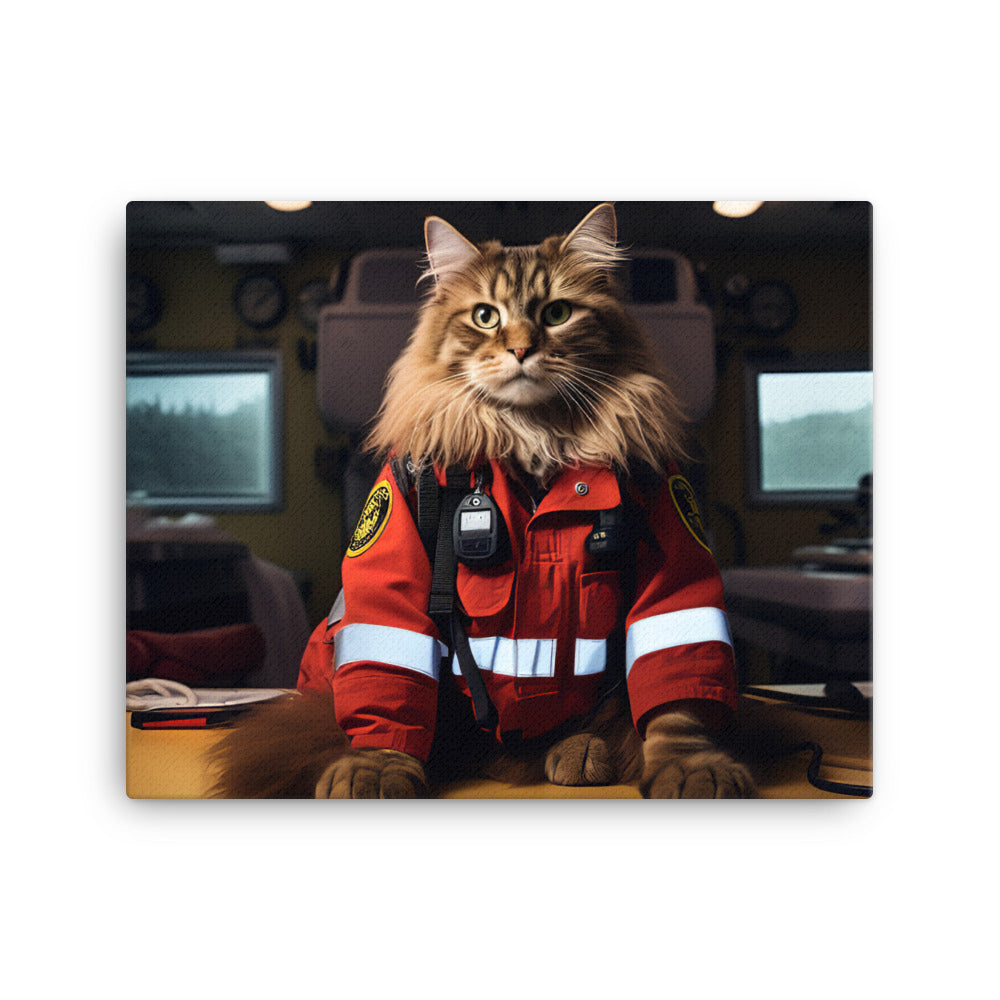 Maine Coon Paramedic Canvas - PosterfyAI.com