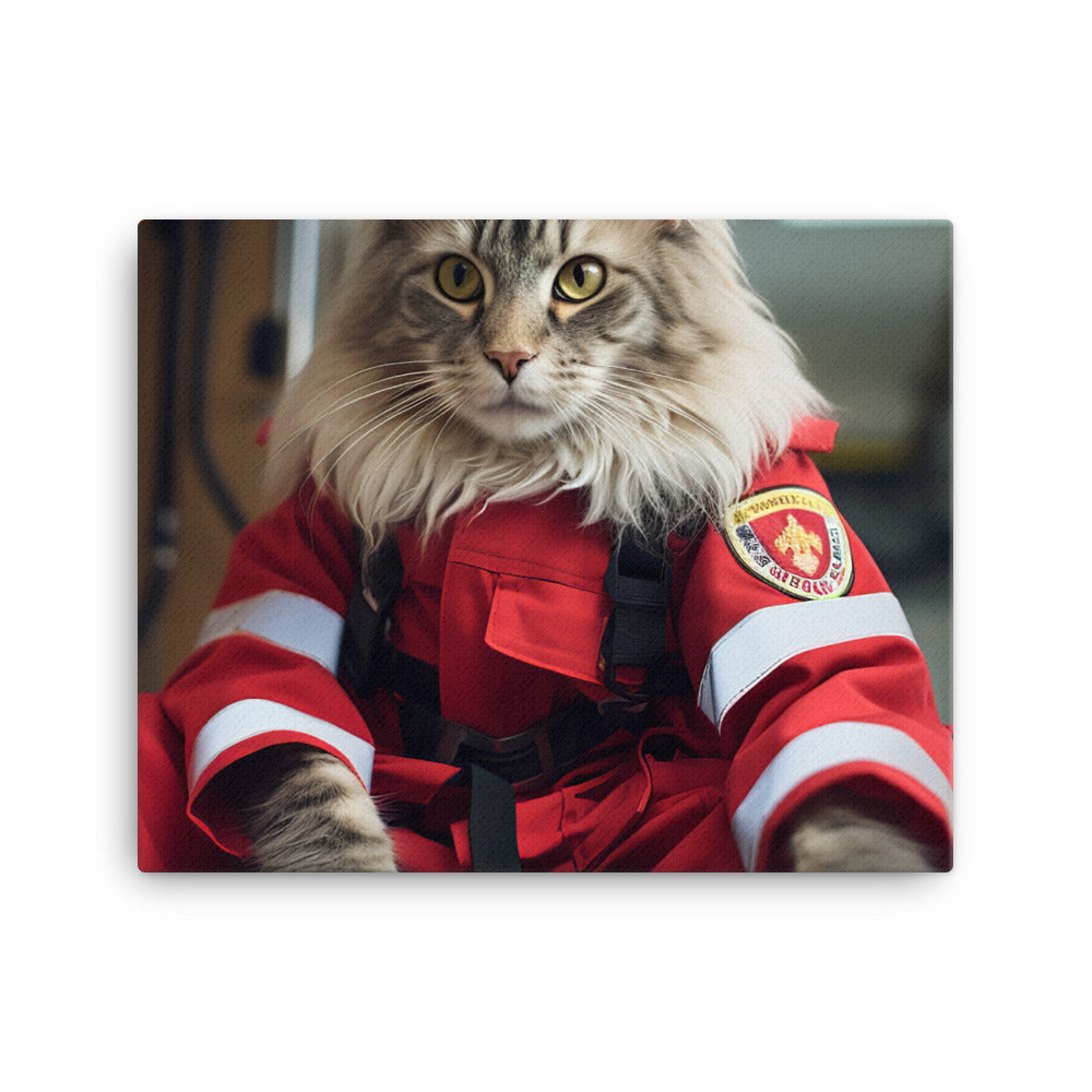 Maine Coon Paramedic Canvas - PosterfyAI.com