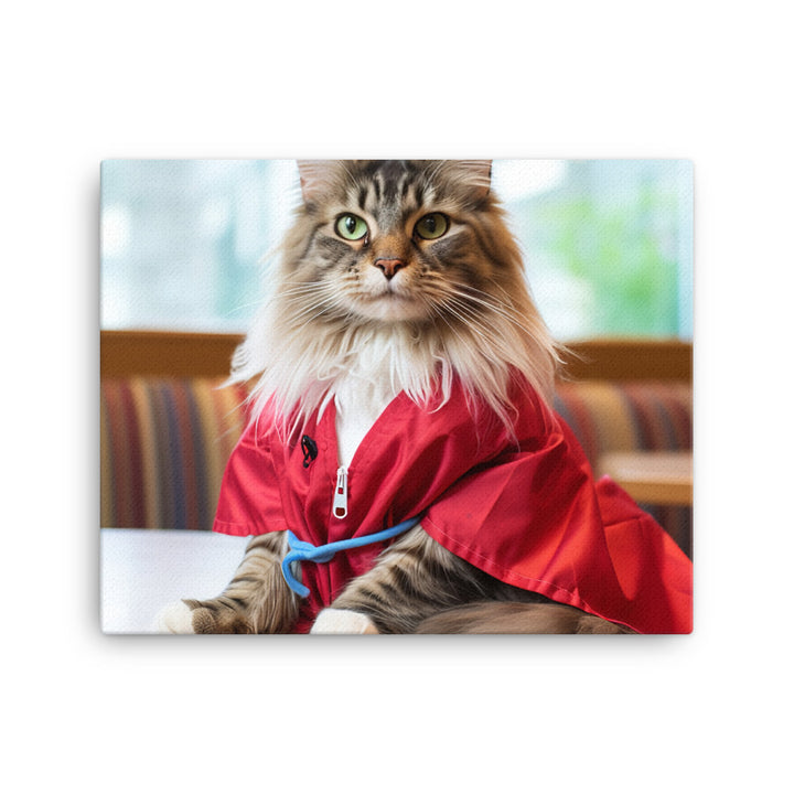 Maine Coon Nurse Canvas - PosterfyAI.com