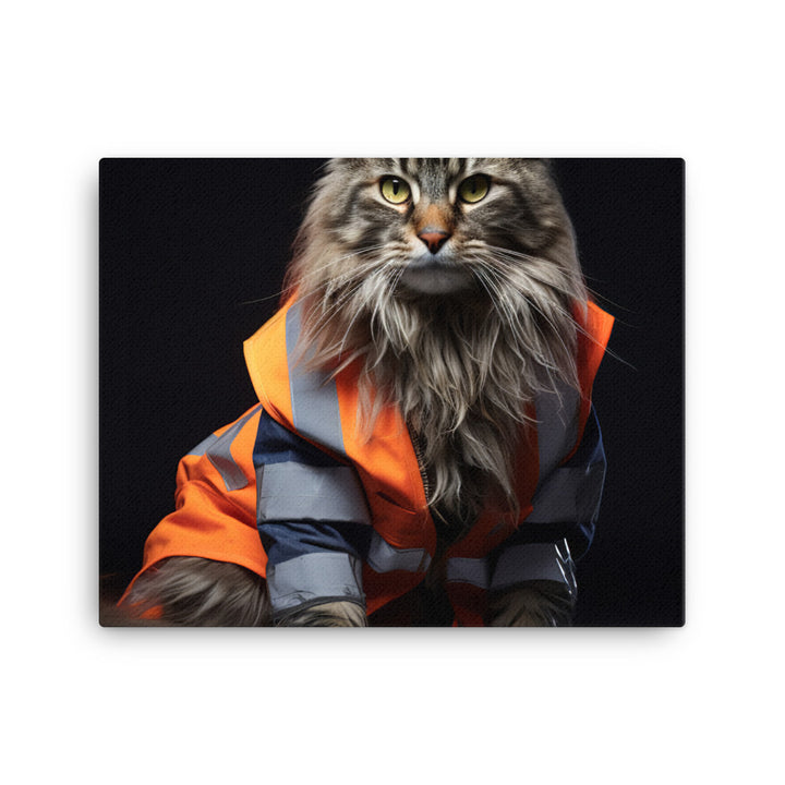 Maine Coon Janitor Canvas - PosterfyAI.com