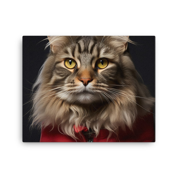 Maine Coon Fast Food Crew Canvas - PosterfyAI.com