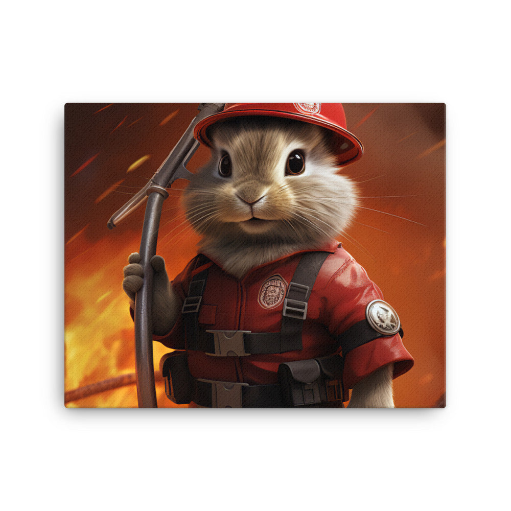 Lionhead Firefighter Canvas - PosterfyAI.com