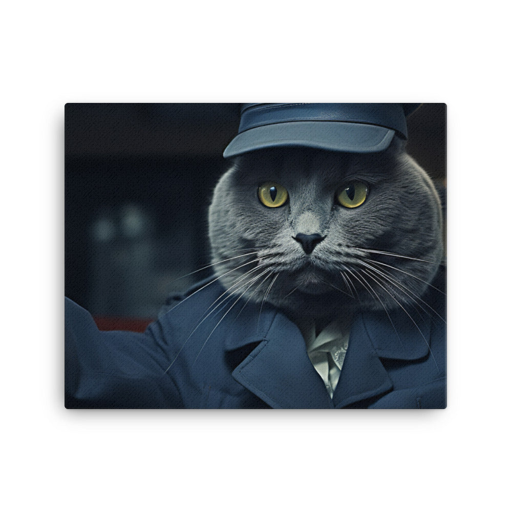 Russian Blue Transit Operator Canvas - PosterfyAI.com