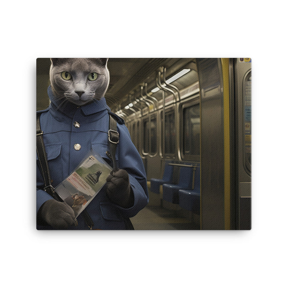 Russian Blue Transit Operator Canvas - PosterfyAI.com