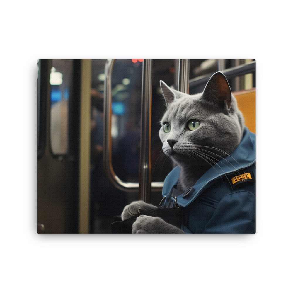 Russian Blue Transit Operator Canvas - PosterfyAI.com