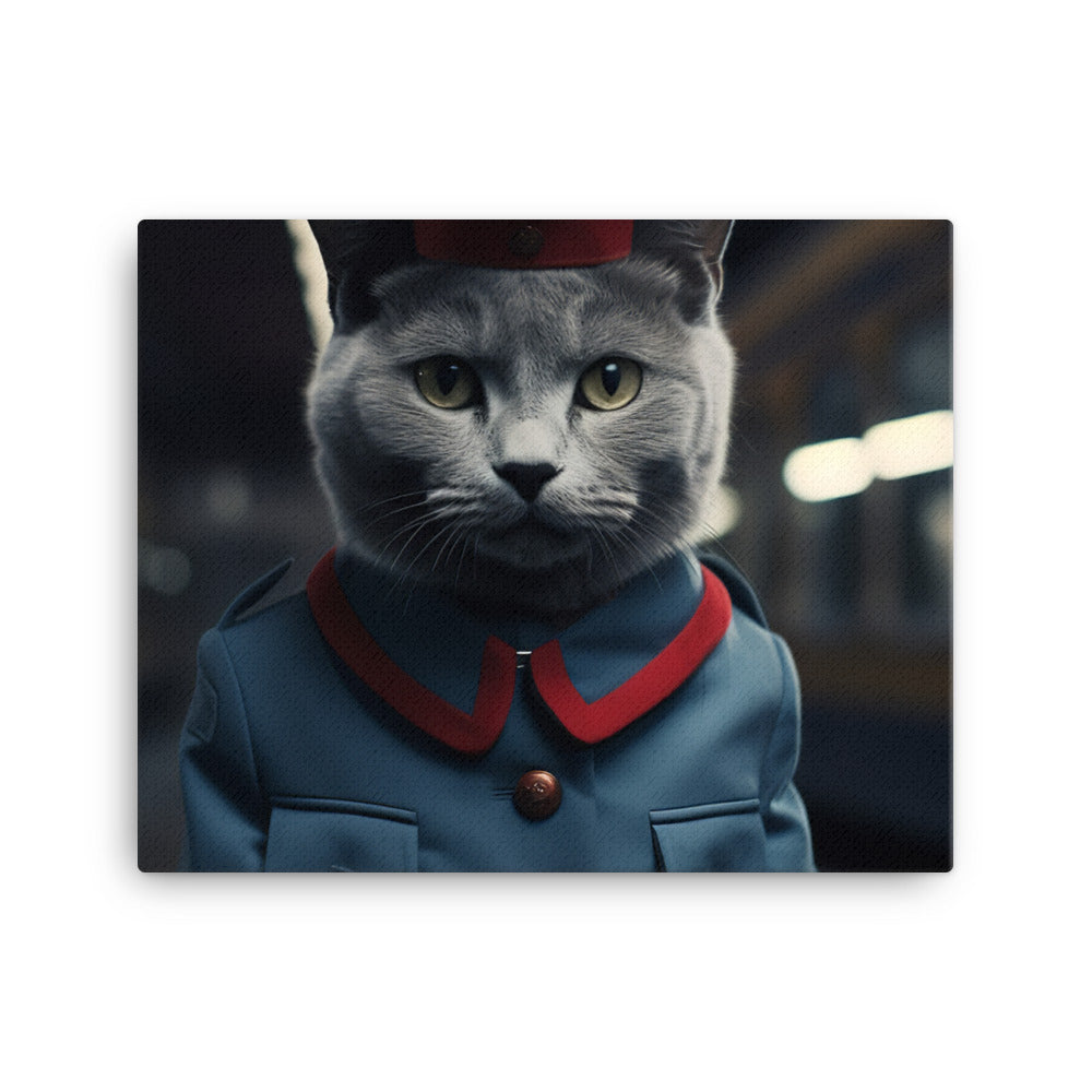 Russian Blue Transit Operator Canvas - PosterfyAI.com