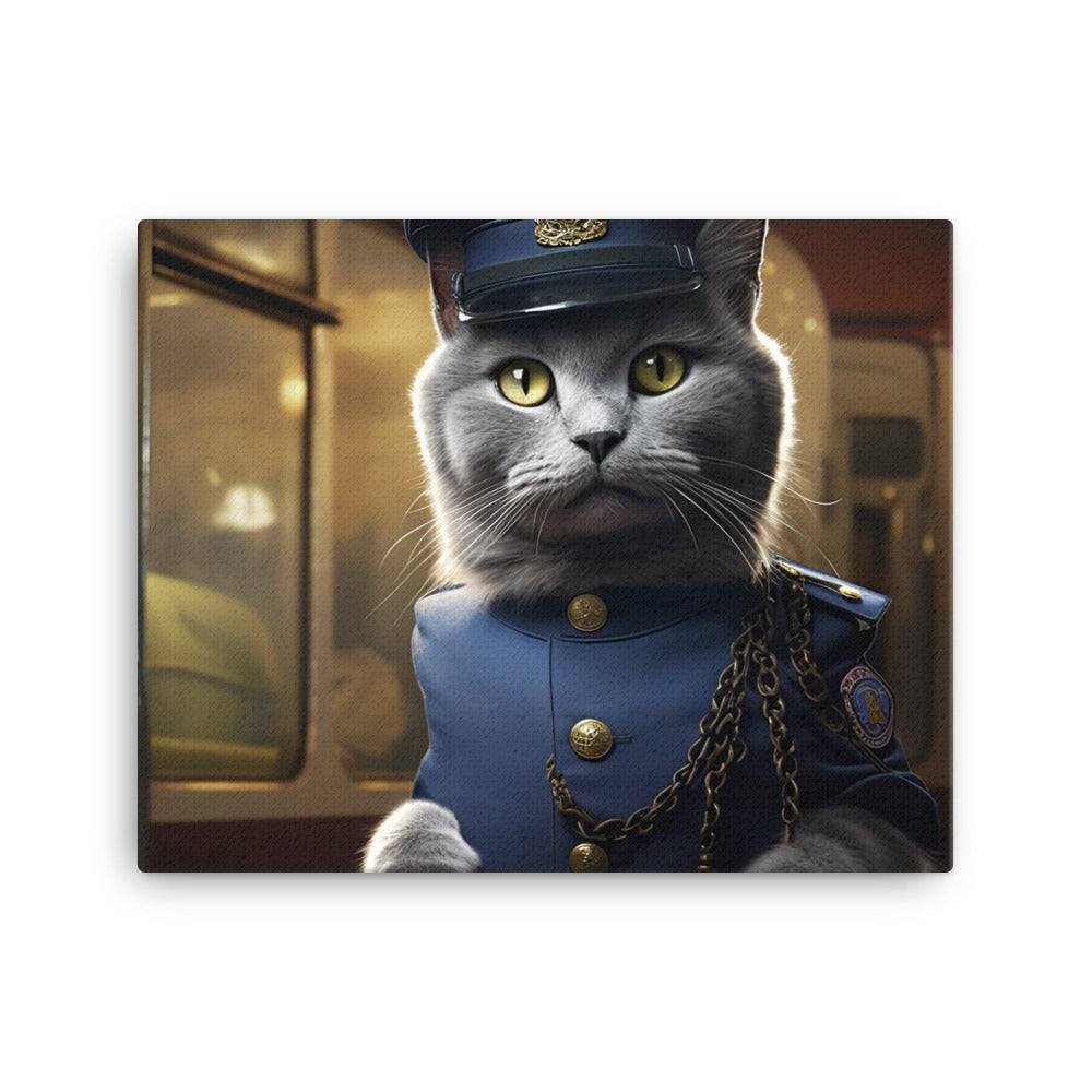 Russian Blue Transit Operator Canvas - PosterfyAI.com