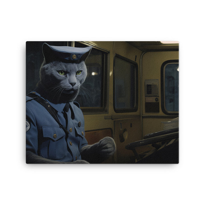 Russian Blue Transit Operator Canvas - PosterfyAI.com