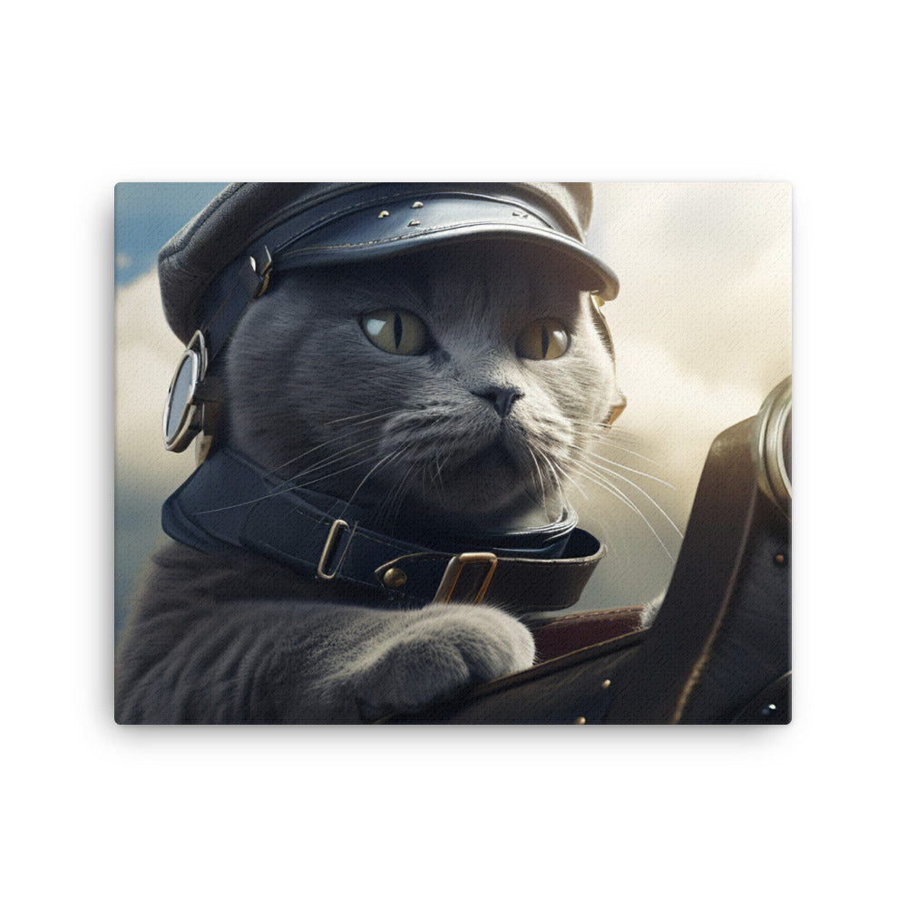 Russian Blue Pilot Canvas - PosterfyAI.com