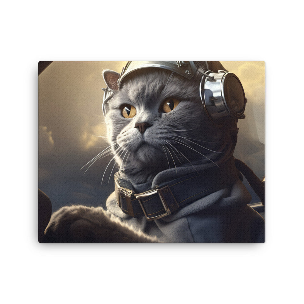 Russian Blue Pilot Canvas - PosterfyAI.com