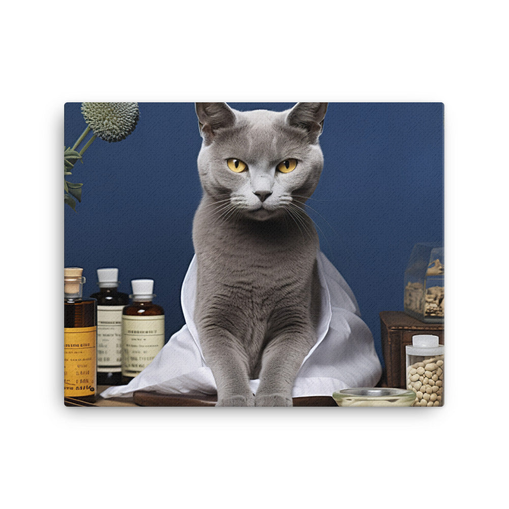 Russian Blue Pharmacist Canvas - PosterfyAI.com